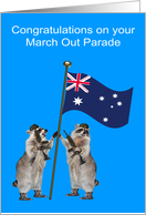 Congratulations on March Out Parade, Australian army servicemen card