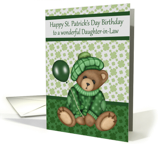 Birthday on St. Patrick's Day to Daughter-in-Law, bear... (1354540)