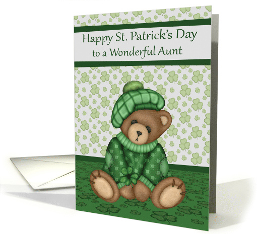 St. Patrick's Day to Aunt with a Cute Bear Wearing a Hat... (1355606)
