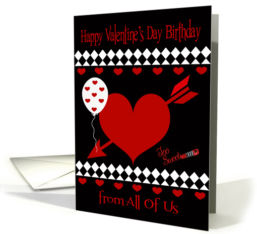 Birthday on Valentine's Day from All Of Us, Red heart,... (1355942)
