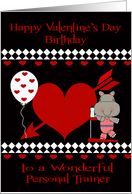 Birthday on Valentine’s Day to Personal Trainer with an Athletic Hippo card