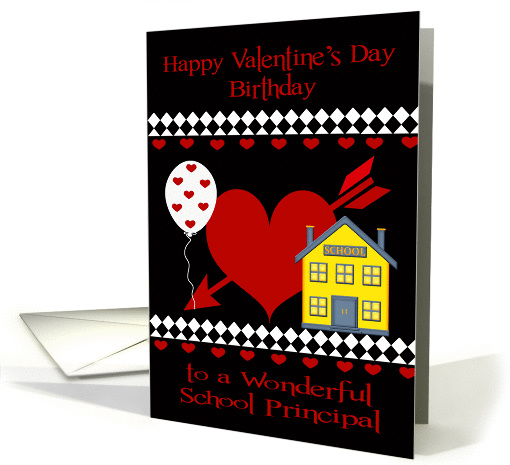 Birthday on Valentine's Day To School Principal, Red... (1356988)