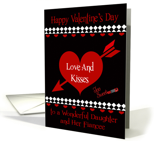 Valentine's Day To Daughter and Fiancee, Red hearts on... (1357584)