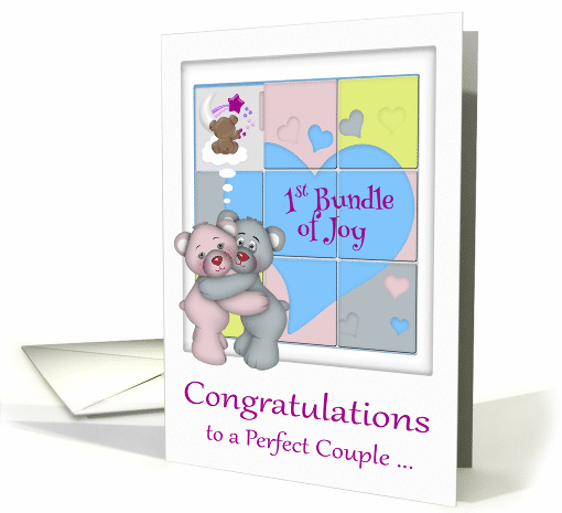 Congratulations to Couple on Expecting their 1st Baby with Bears card
