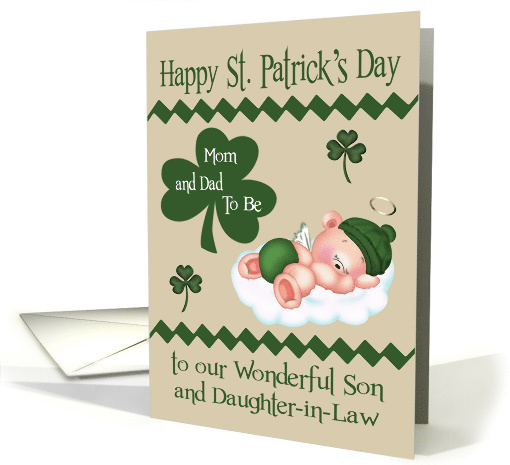 St Patrick's Day to Son and Daughter in Law Expecting Parents card