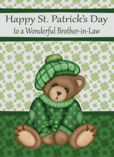 St. Patrick's Day to Brother-in-Law, cute bear wearing a hat, shamrock