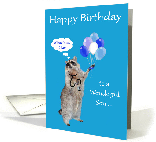 Happy Birthday to Son, doctor, raccoon wearing... (1360812)