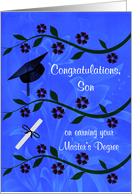 Congratulations to Son on Earning Master’s Degree with Graduation Cap card