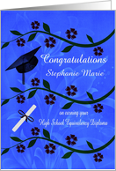 Congratulations on High School Equivalency Diploma Custom Name card