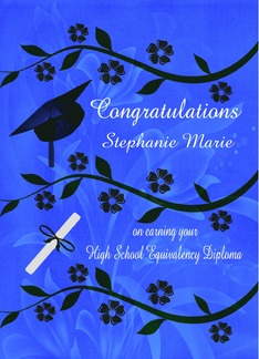 Congratulations on High School Equivalency Diploma Custom Name