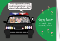 Easter to police officer K9 unit, general, Raccoon police officer, dog card