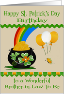 Birthday on St. Patrick’s Day to Brother-in-Law To Be, pot of gold card