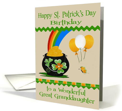 Birthday on St. Patrick's Day to Great Granddaughter, a... (1362514)