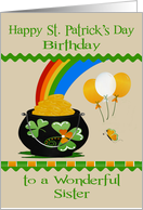 Birthday on St. Patrick’s Day to Sister with a Big Pot of Gold card