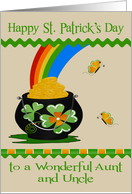 St. Patrick’s Day to Aunt and Uncle with a Pot of Gold and a Rainbow card