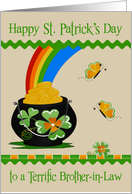 St. Patrick’s Day to Brother-in-Law, pot of gold at the end of rainbow card