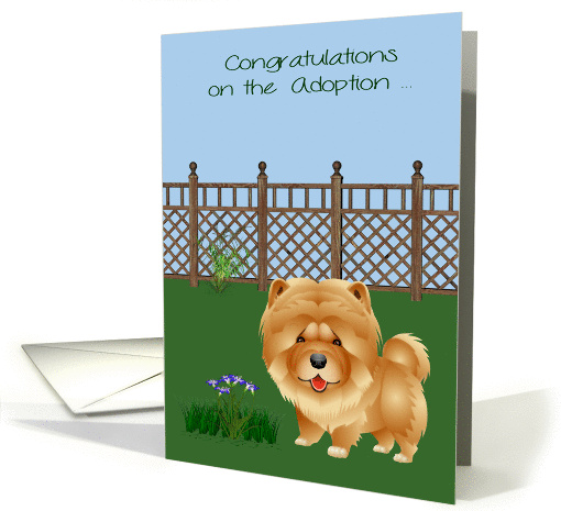 Congratulations On Adoption, Chow Chow, Rescue, Shelter, flowers card