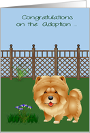 Congratulations On Adoption, Chow Chow, Rescue, Shelter, flowers card