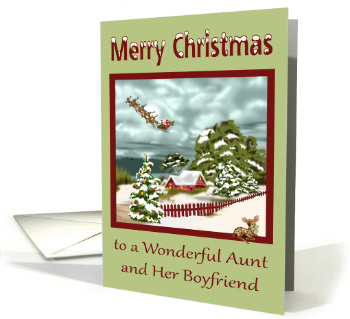 Christmas To Aunt and Boyfriend, a beautiful snowy scene,... (1367446)