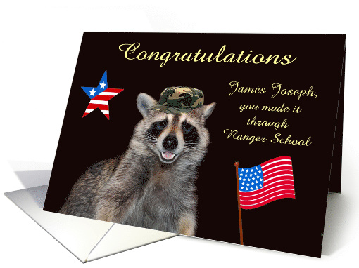 Congratulations on graduation from Ranger School, custom name card