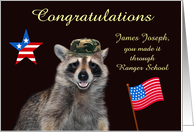 Congratulations on graduation from Ranger School, custom name card