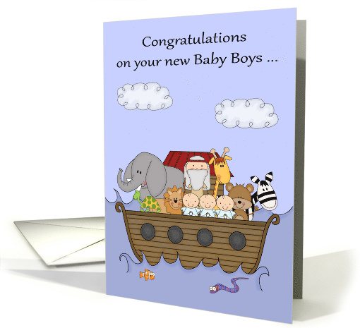 Congratulations, new baby boys, triplets, Noah's Ark... (1368964)
