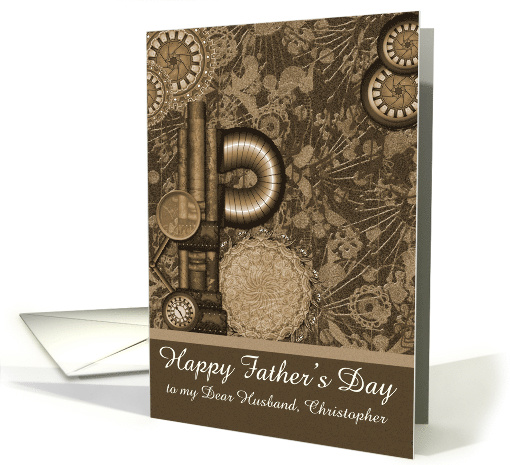 Father's Day Custom Name Relationship Card Old Vintage Steampunk card
