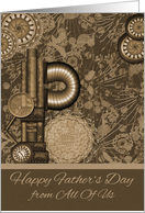 Father’s Day from All Of Us Card with Vintage Steampunk Gears card