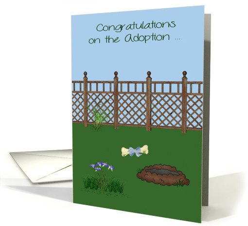 Congratulations On Adoption on Any Dog with a Bone and a Bow card