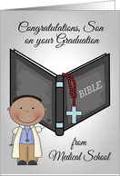 Congratulations to Son, graduation from medical school, dark-skinned card