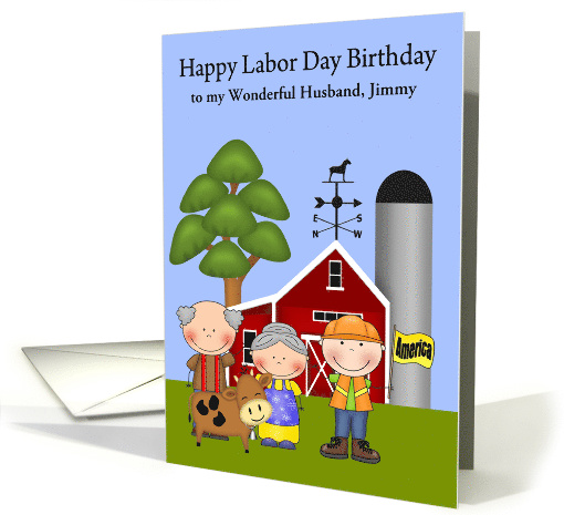 Birthday on Labor Day, custom name, farmers and a laborer... (1372146)