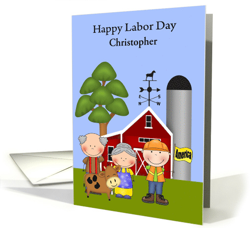 Labor Day, custom name, Farmers and a laborer on a farm... (1372148)