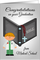 Congratulations to Male, graduation from medical school, religious card