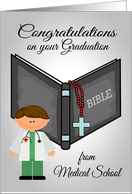 Congratulations to Male, graduation from medical school, religious card