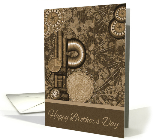 Brother's Day with Old Vintage Steam Punk Gears on Brown card