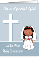 Congratulations On First Communion, general, dark-skinned girl card