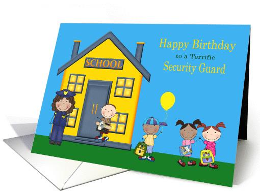 Birthday to School Security Guard, woman with brown hair,... (1375082)