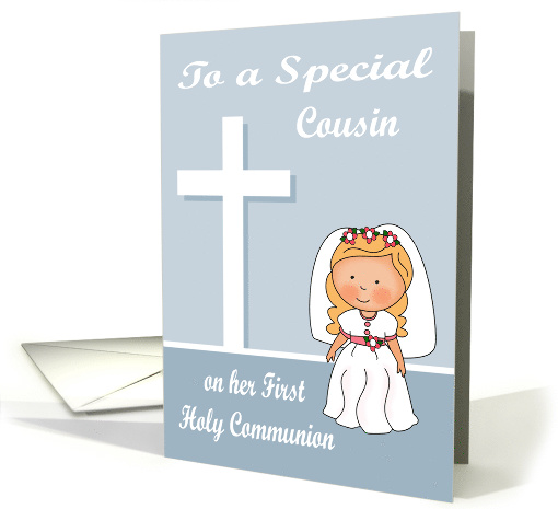 Congratulations On First Communion to Cousin, girl with... (1375088)