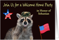 Invitations to Welcome Home Party from military service, custom name card