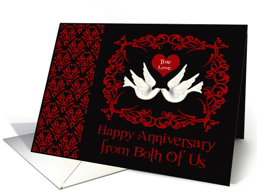 Wedding Anniversary from Both Of Us with Two White Doves Kissing card
