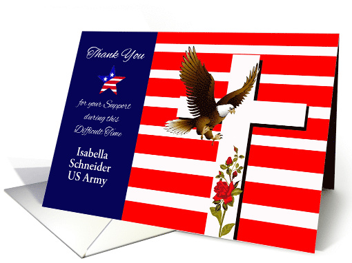 Thank You Sympathy, Loss of Loved One, Military, custom name card