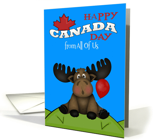 Canada Day from All Of Us, a moose sitting on a hill with... (1380086)