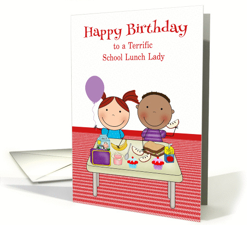 Birthday to School Lunch Lady, cute kids eating their... (1382946)