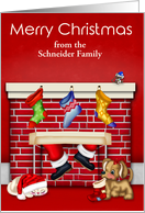 Christmas from Custom Name with Animals Waiting on Santa Claus card
