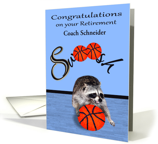 Congratulations on Retirement as a Basketball Coach Custom Name card