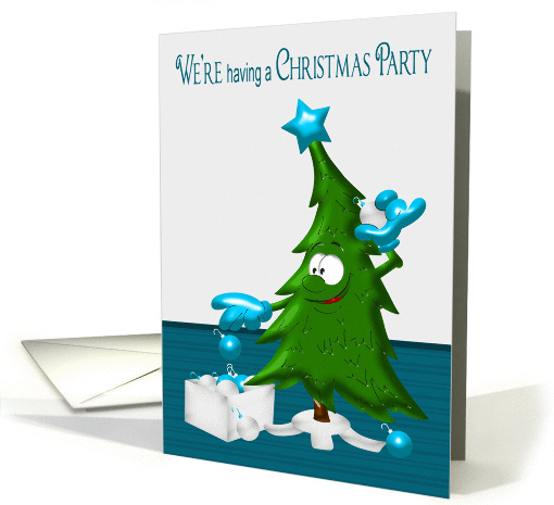 Invitations to Christmas Party, general, Happy tree with... (1387686)