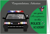 Congratulations on Acceptance to the Police Academy Custom Name card