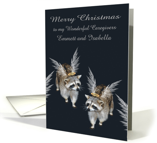 Christmas to caregivers, custom name, raccoons with wings... (1388590)