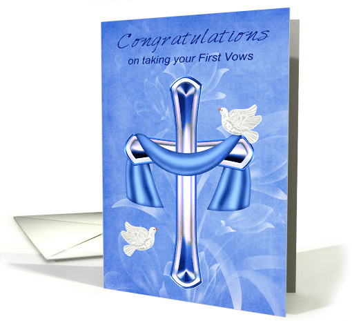Congratulations on taking your first vows, A cross with... (1388936)