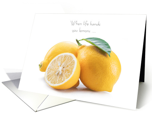 Encouragement Don't Give Up Humor with Lemons on White card (1389614)